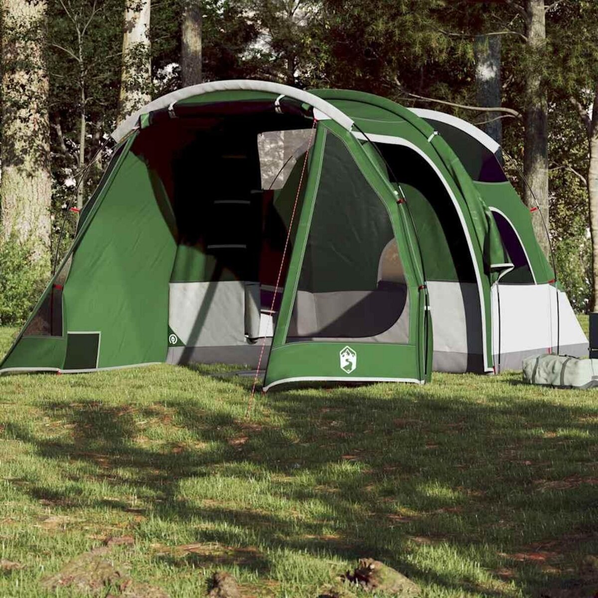 VIDAXL Tente de camping tunnel 4 personnes vert impermeable