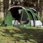 VIDAXL Tente de camping tunnel 4 personnes vert impermeable