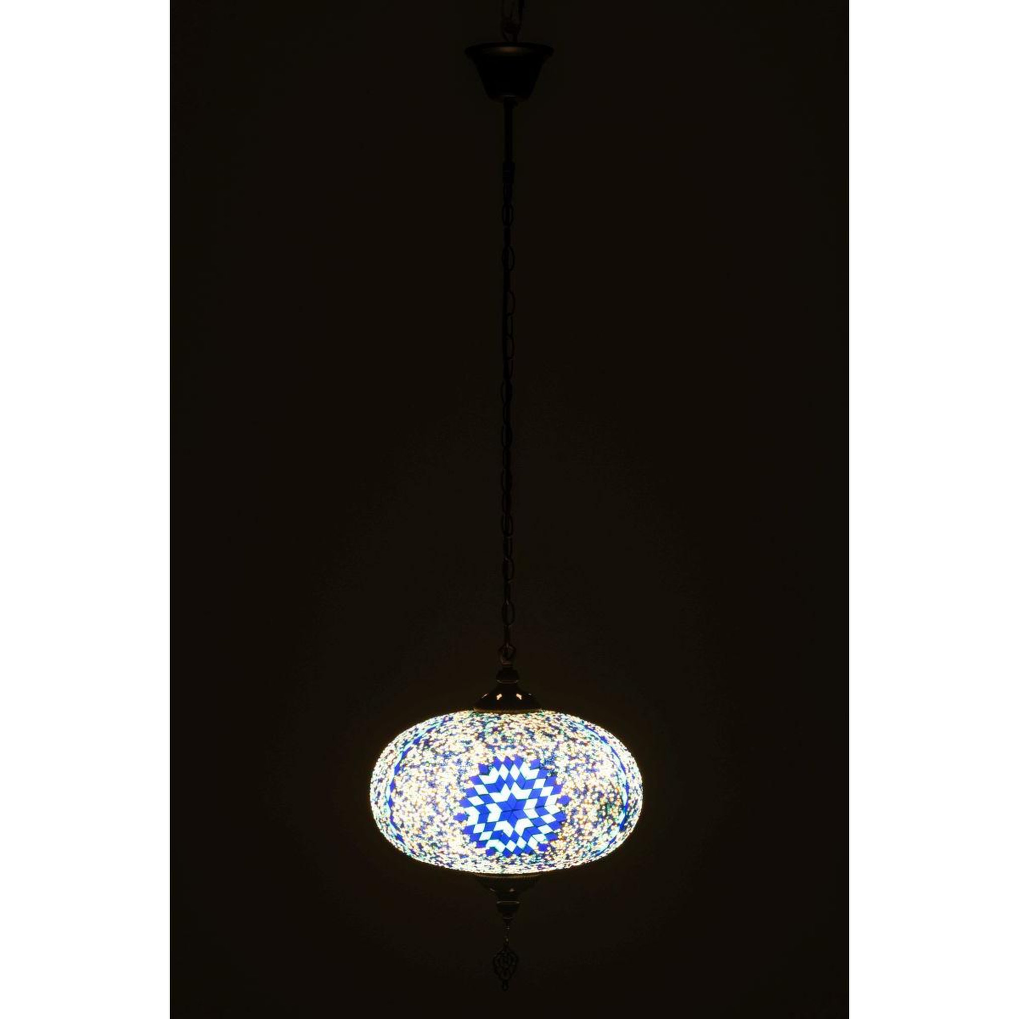 Voir la diapositive 4 : J-LINE Lampe suspension mosaïque  neal  30cm bleu
