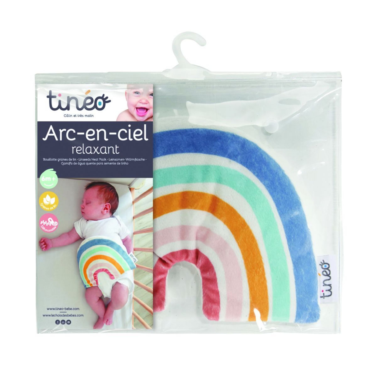 TINEO Bouillotte bébé Mon Arc en Ciel Relaxant 