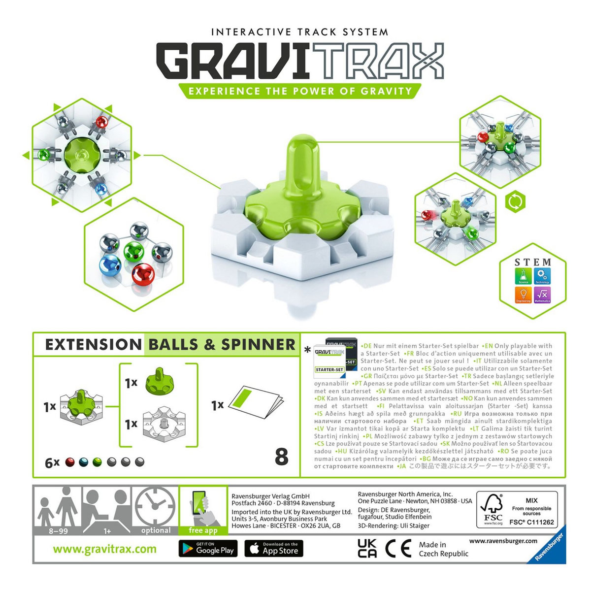 RAVENSBURGER Jeu de construction GraviTrax - Bloc d'action Balls et Spinner