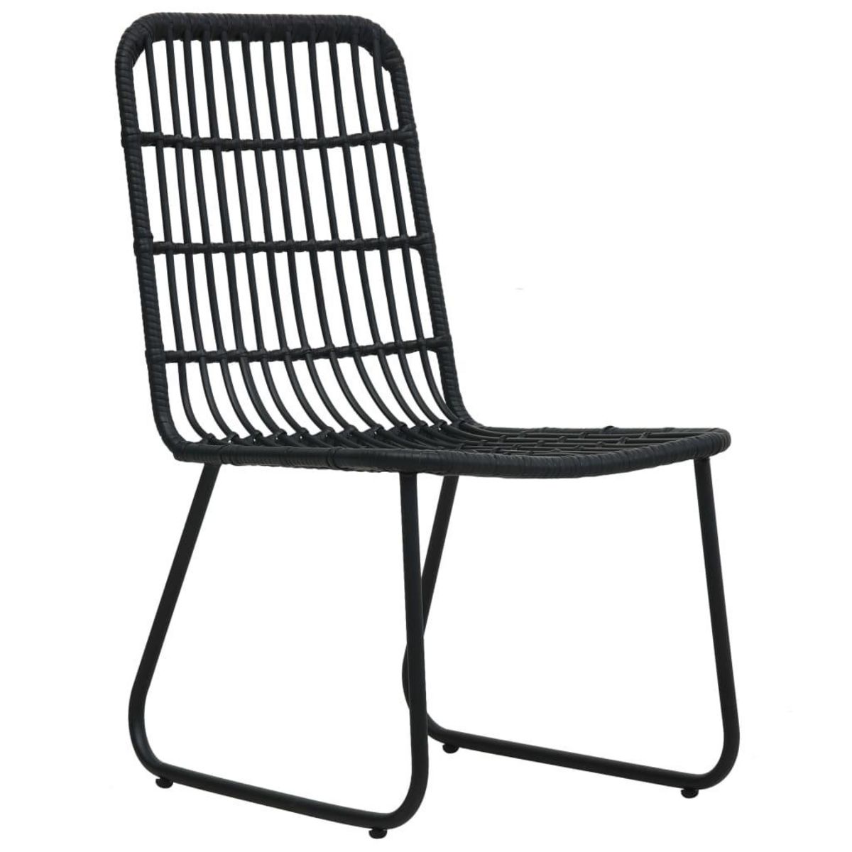 VIDAXL Chaises de jardin lot de 2 Resine tressee Noir