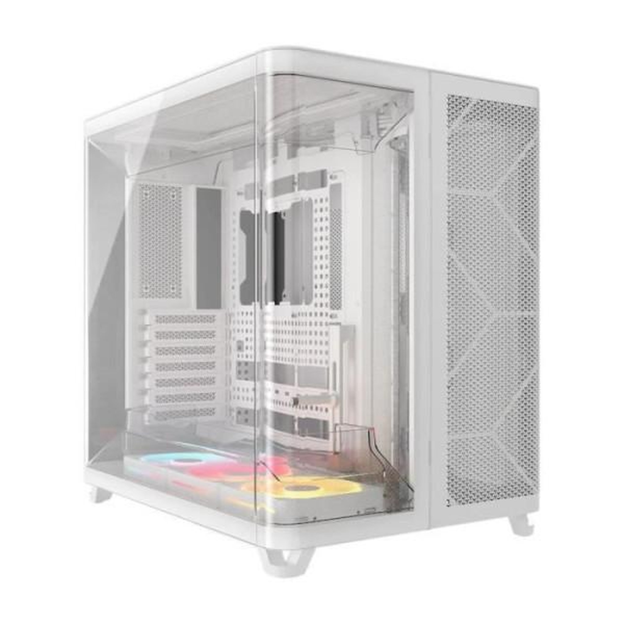 Corsair Boitier pc - corsair - air 5400 lx-r link tempered glass mid-tower - ventilateurs rgb a rotor inversé - blanc