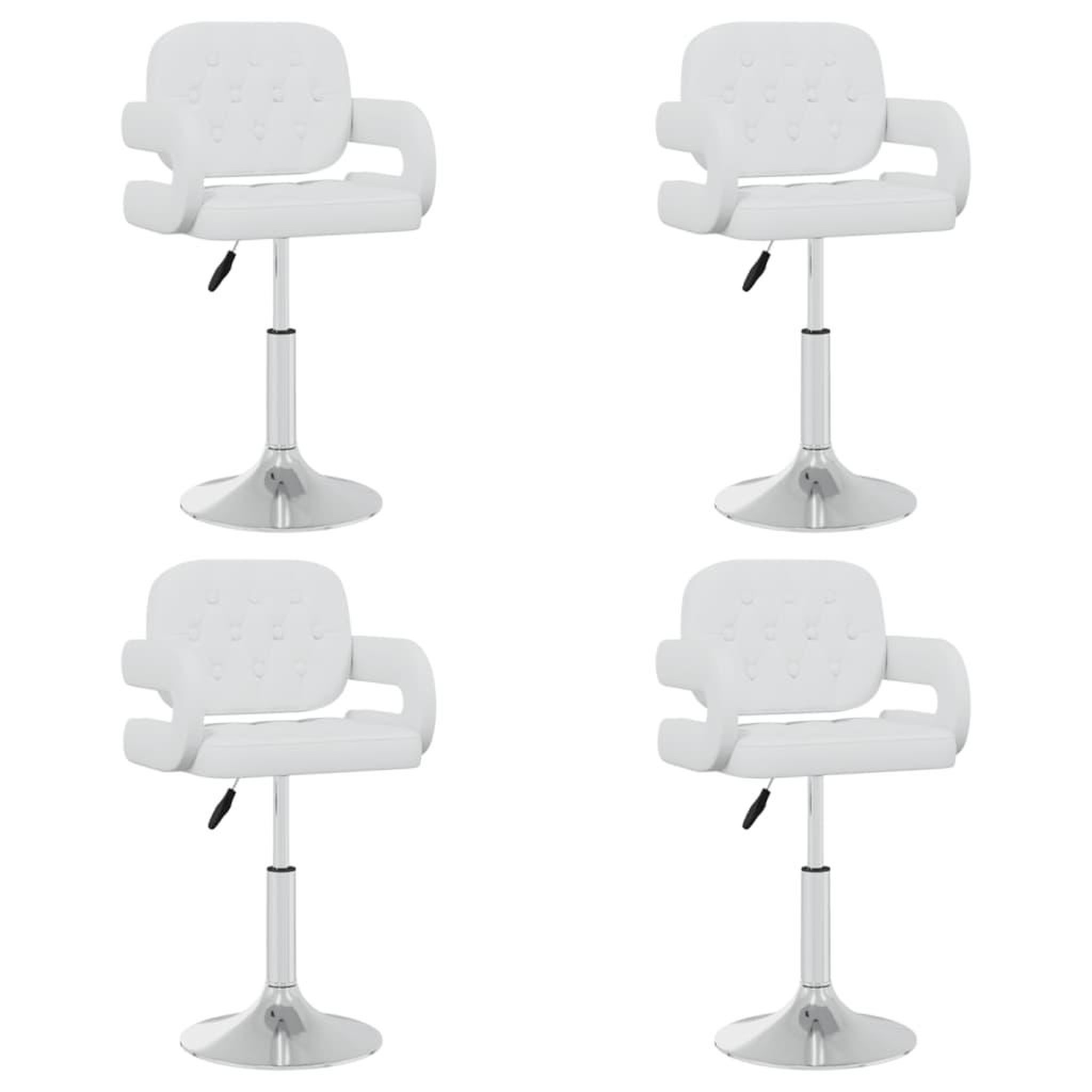 VIDAXL Chaises pivotantes a manger lot de 4 Blanc Similicuir