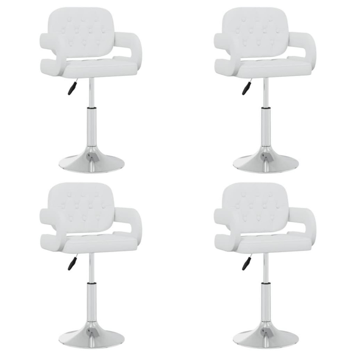 VIDAXL Chaises pivotantes a manger lot de 4 Blanc Similicuir