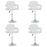 VIDAXL Chaises pivotantes a manger lot de 4 Blanc Similicuir