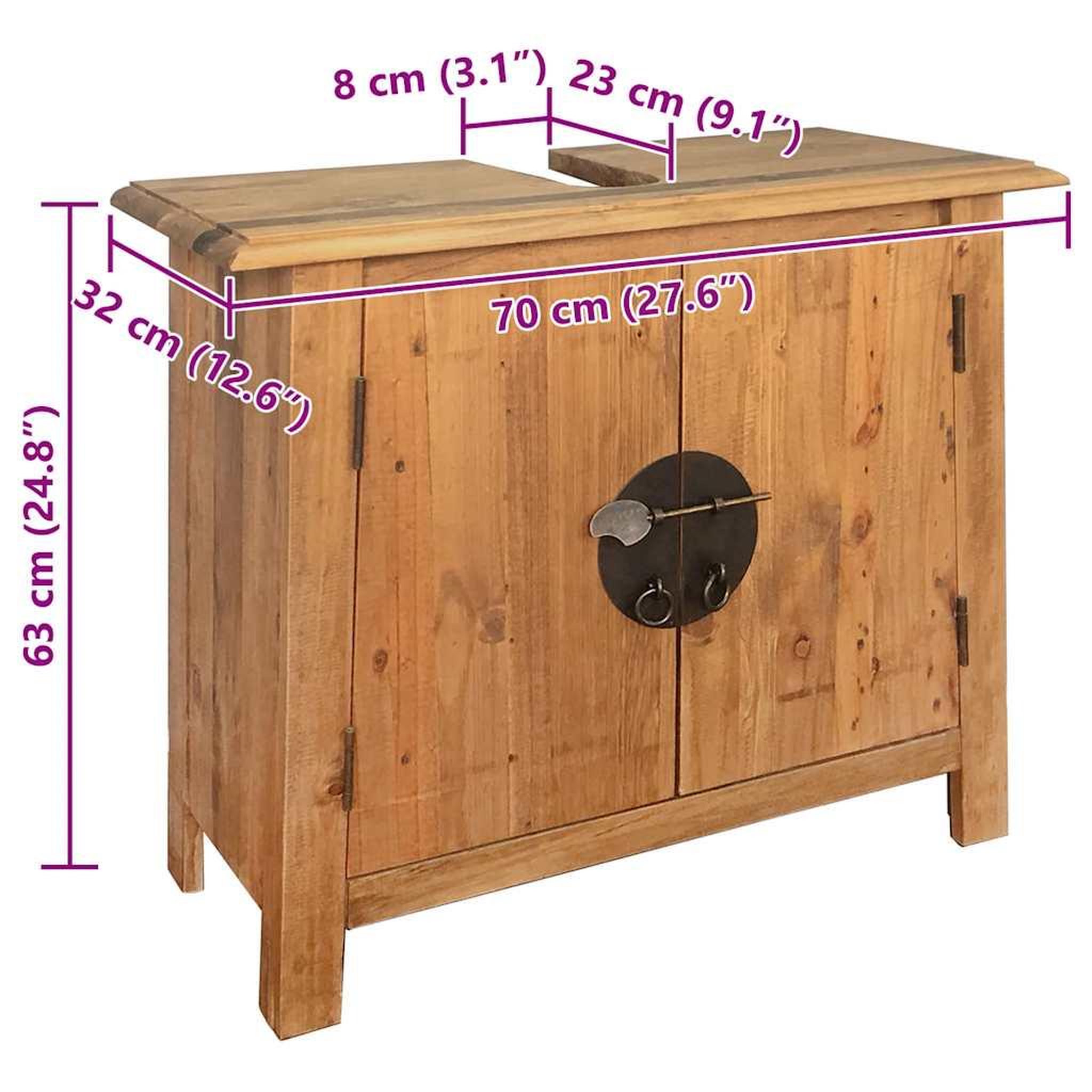Voir la diapositive 6 : VIDAXL Mobilier de salle de bain bois de pin massif