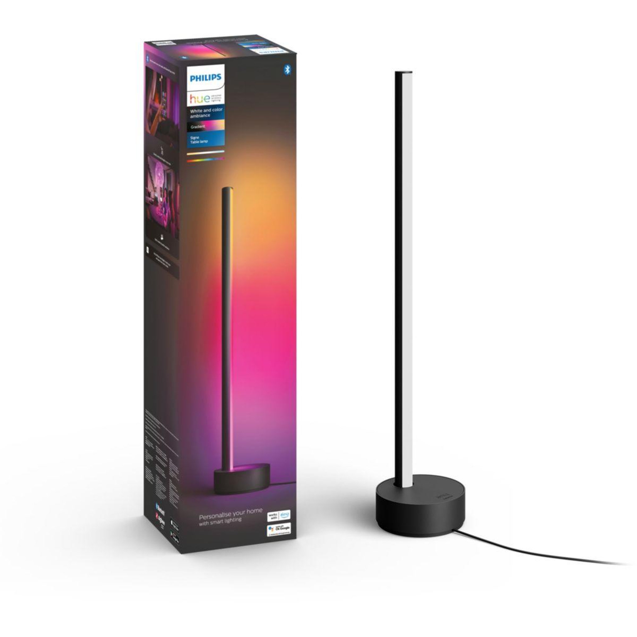 PHILIPS HUE Lampe connectée Gradient Signe noir White&Color Ambiance