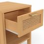 Voir la diapositive 5 : ID MARKET Lot de 2 tables de chevet EDHEN 1 tiroir avec niche cannage et bois