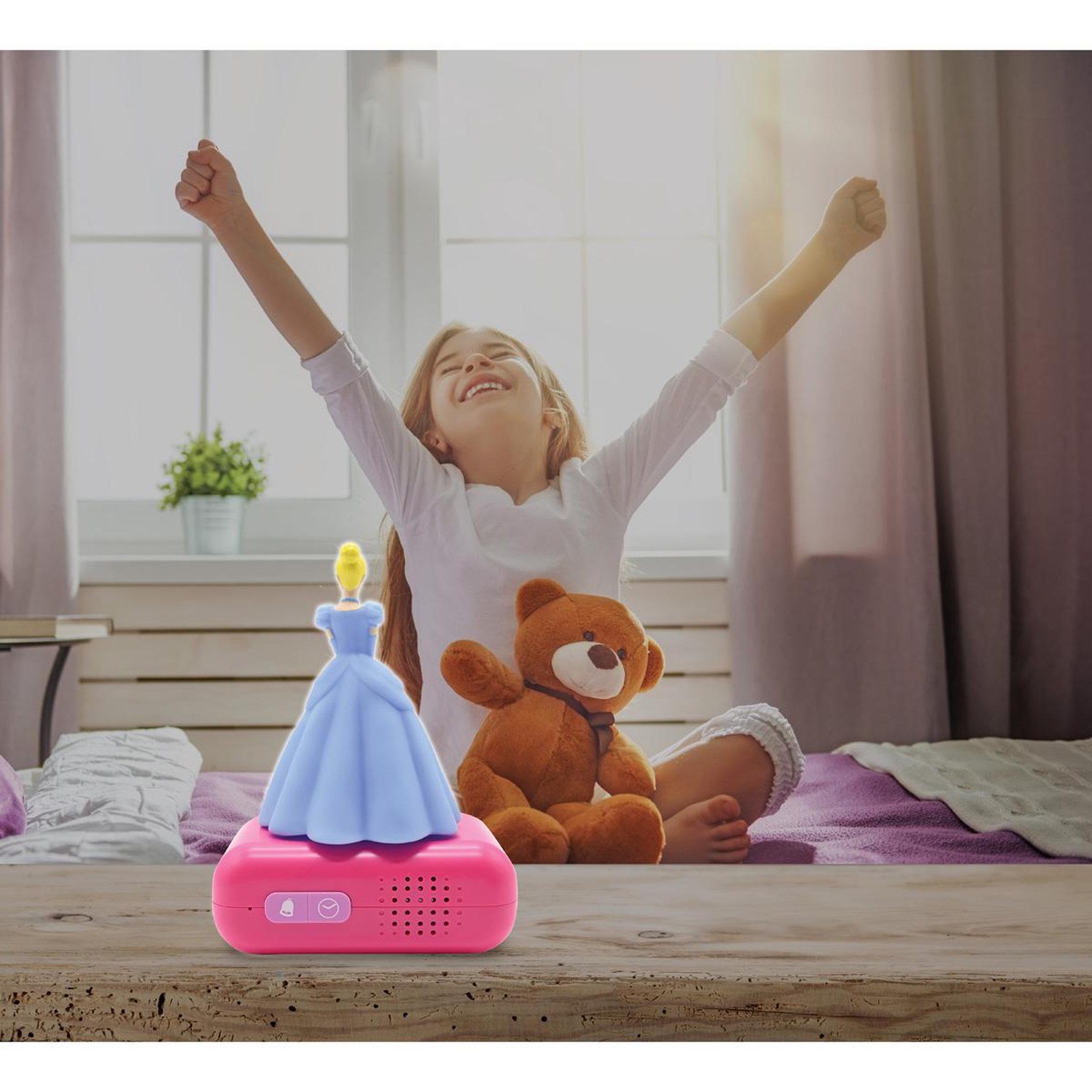 Voir la diapositive 6 : Lexibook Réveil avec veilleuse Disney Princesses Cendrillon 3D