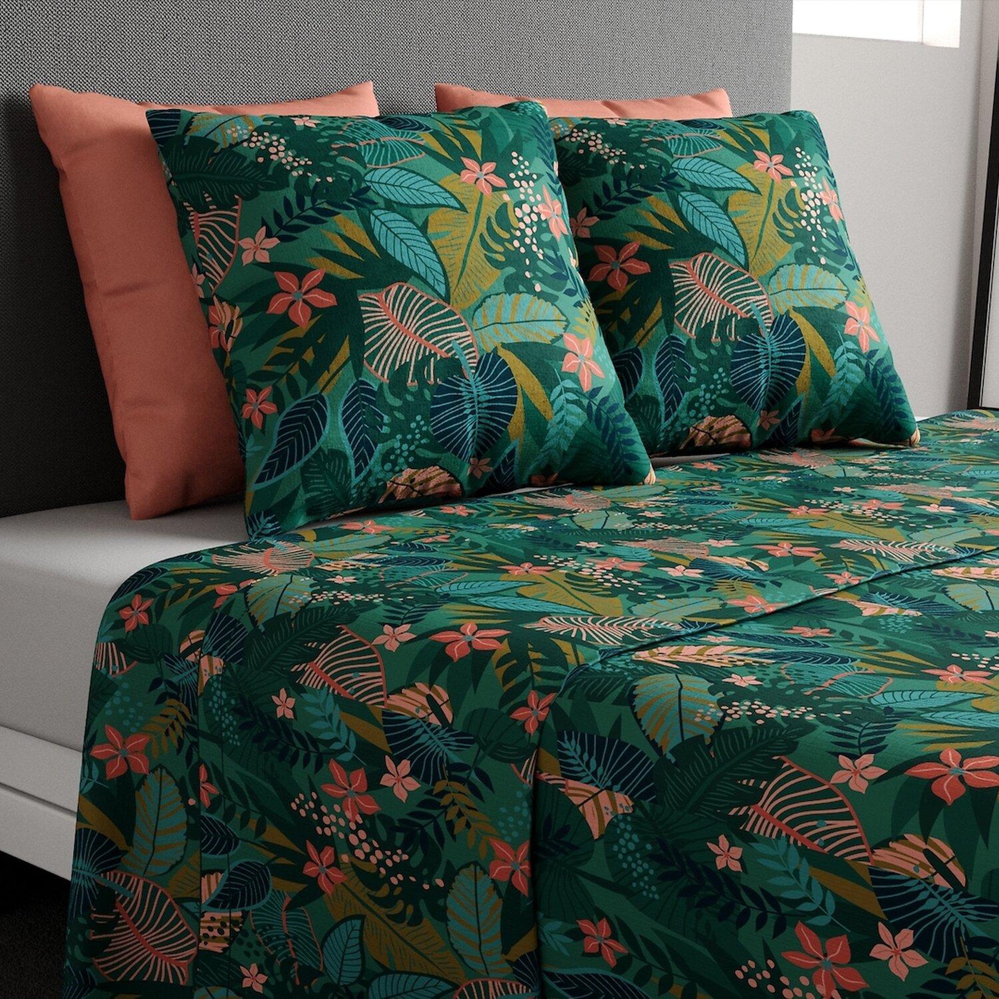Voir la diapositive 1 : ATELIER DU COTON Parure de drap 100% coton 57fils zania