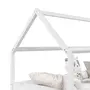 IDIMEX Lit cabane CLIA lit simple pour enfant montessori 90 x 190 cm avec rangement 2 tiroirs et barrières de protection, en massif blanc