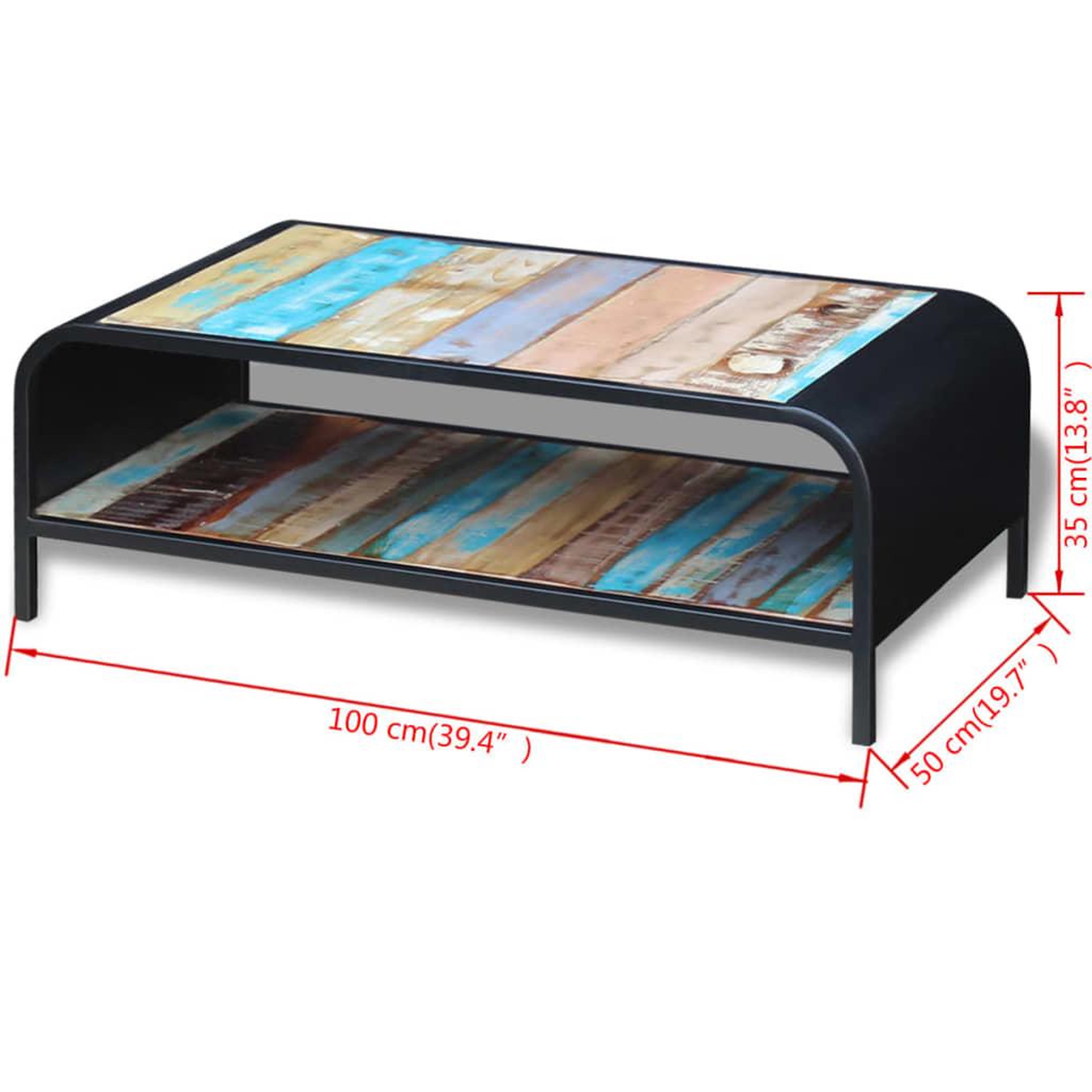 Voir la diapositive 6 : VIDAXL Table basse bois de recuperation massif