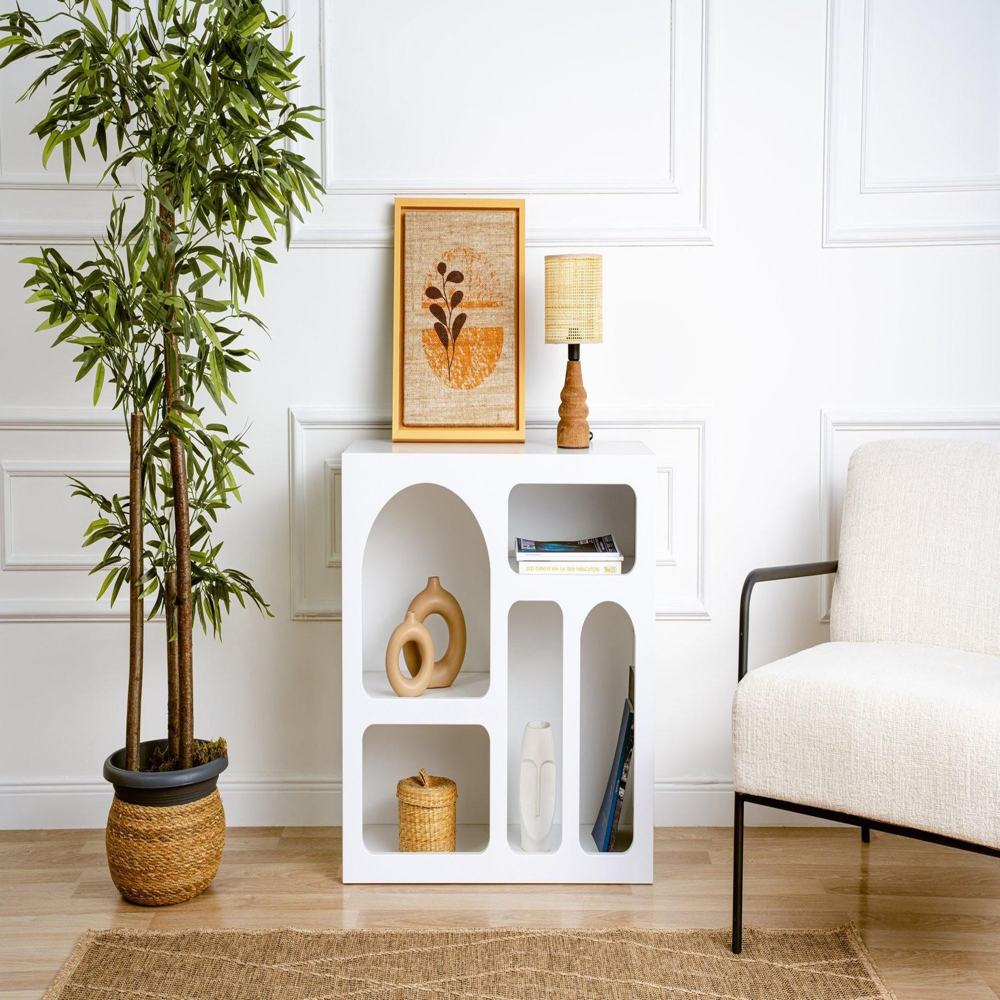 Voir la diapositive 2 : Habitat et Jardin Buffet en bois  lessa  - 80 x 37 x 74 cm - blanc