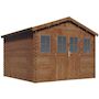 Voir la diapositive 1 : Habitat et Jardin Abri de jardin bois traité autoclave marron  Lormont  - 21,2 m² - 28 mm