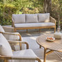 Voir la diapositive 3 : SWEEEK Salon de jardin en bois d'acacia et cordes. coussins beige PARANA