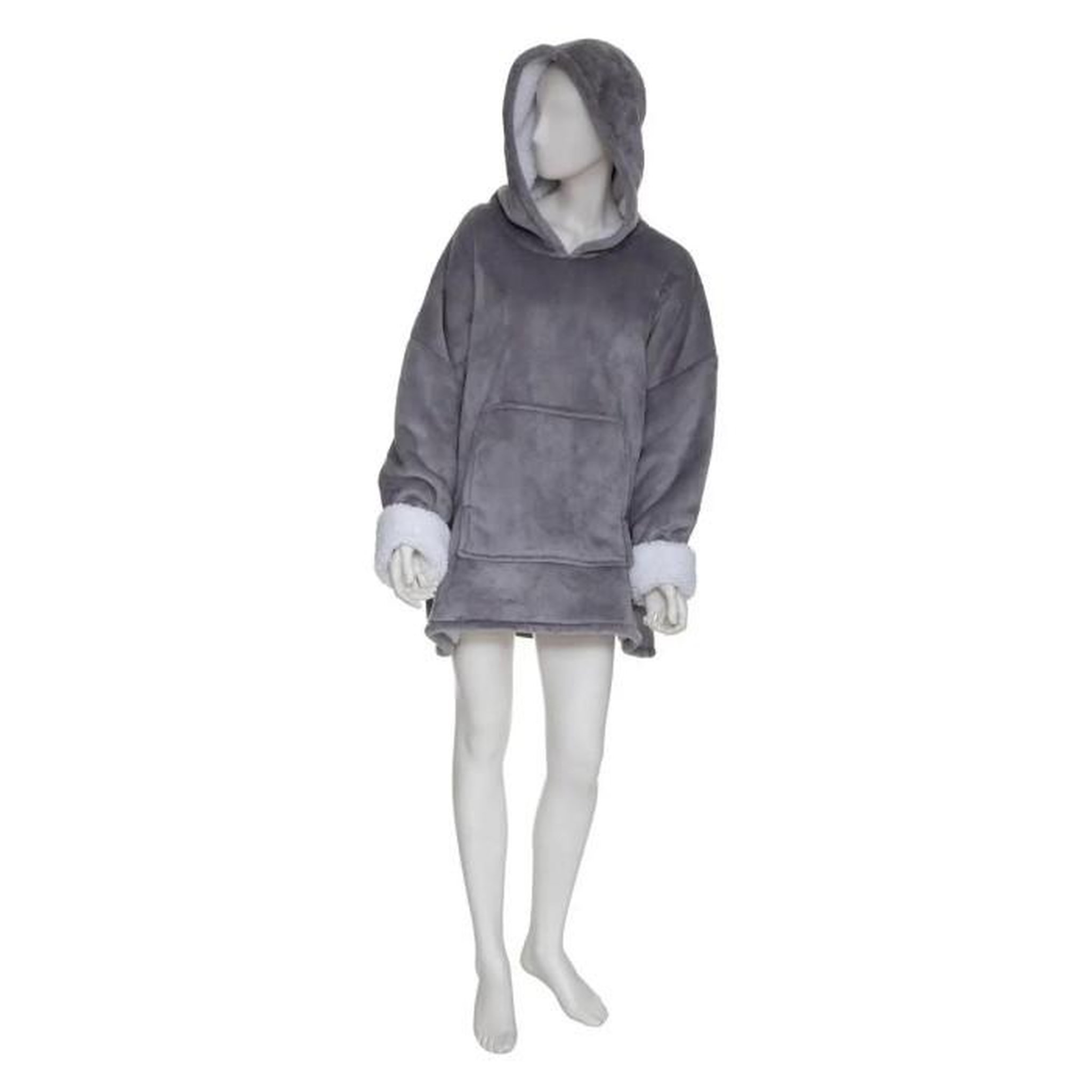 Voir la diapositive 1 : ATMOSPHERA Plaid Sweat Manche  Flan  80x115cm Gris Galet