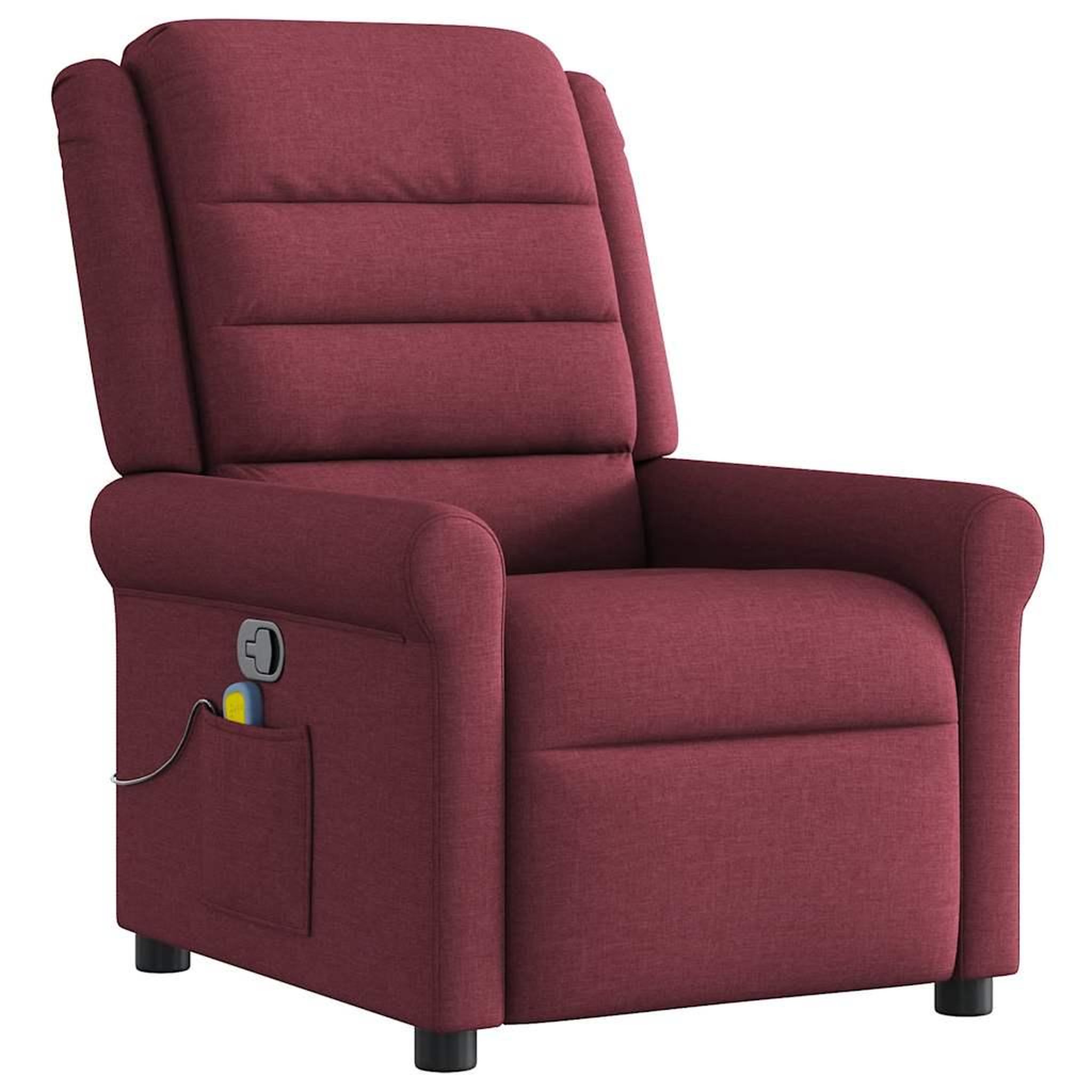Voir la diapositive 2 : VIDAXL Fauteuil de massage inclinable Rouge bordeaux Tissu