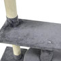 Voir la diapositive 6 : MARKET24 JASPER Arbre a chat gris 40 x 40 x 114 cm -3 plateformes, 1 niche, poteaux a griffer