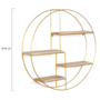 Voir la diapositive 5 : ID MARKET Etagère murale ronde LILY 4 niveaux bois et métal doré design industriel