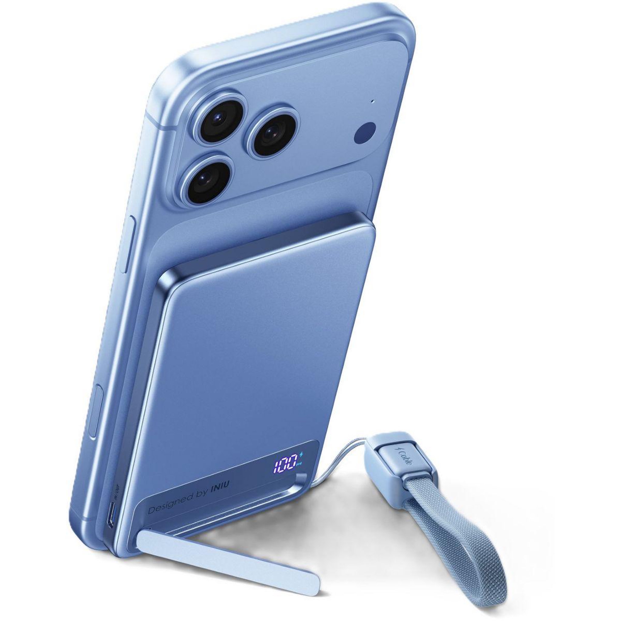 Voir la diapositive 3 : INIU Batterie externe 5000mAh USB-C Magnet Bleu clair