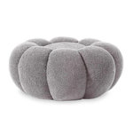 Paris Prix Pouf Design Fleur  Bouclette  61cm Gris