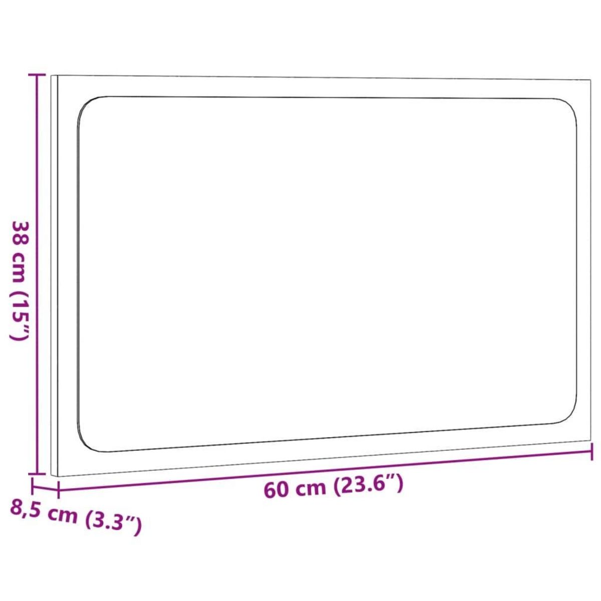 VIDAXL Miroir de salle de bain a LED chene sonoma bois d'ingenierie
