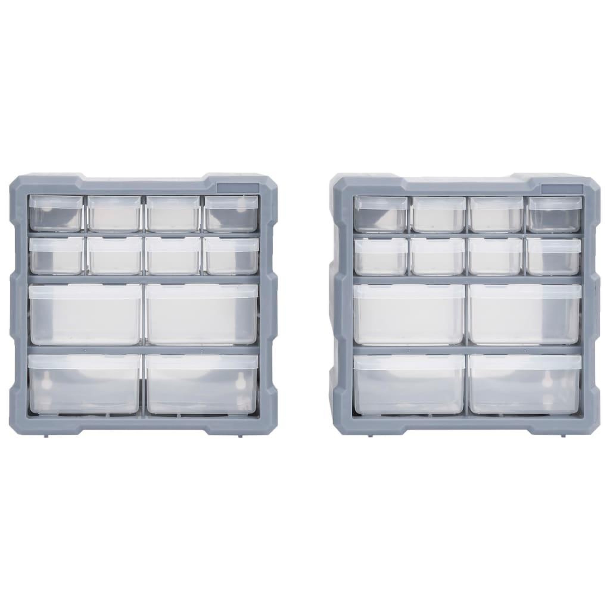 Voir la diapositive 2 : VIDAXL Organisateurs multi-tiroirs avec 12 tiroirs 2 pcs 26,5x16x26 cm