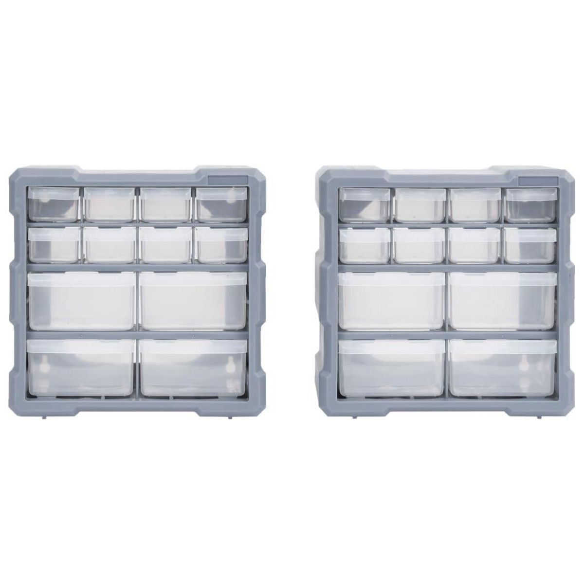 VIDAXL Organisateurs multi-tiroirs avec 12 tiroirs 2 pcs 26,5x16x26 cm