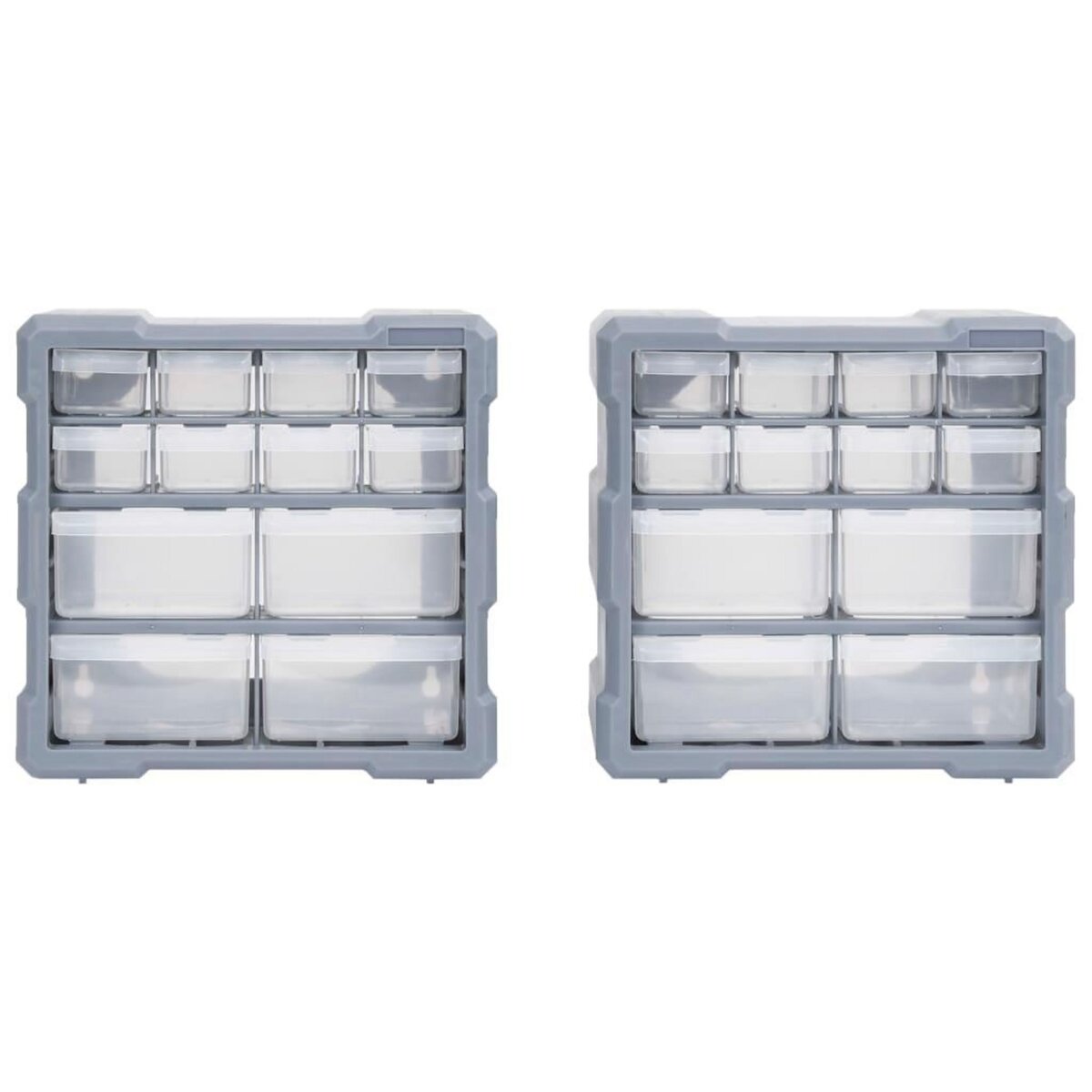 VIDAXL Organisateurs multi-tiroirs avec 12 tiroirs 2 pcs 26,5x16x26 cm