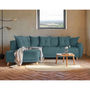 Voir la diapositive 1 : BEST MOBILIER Lena - canapé d'angle gauche convertible - 5 places - bleu canard - style scandinave - bleu canard