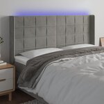 VIDAXL Tete de lit a LED Gris clair 203x16x118/128 cm Velours
