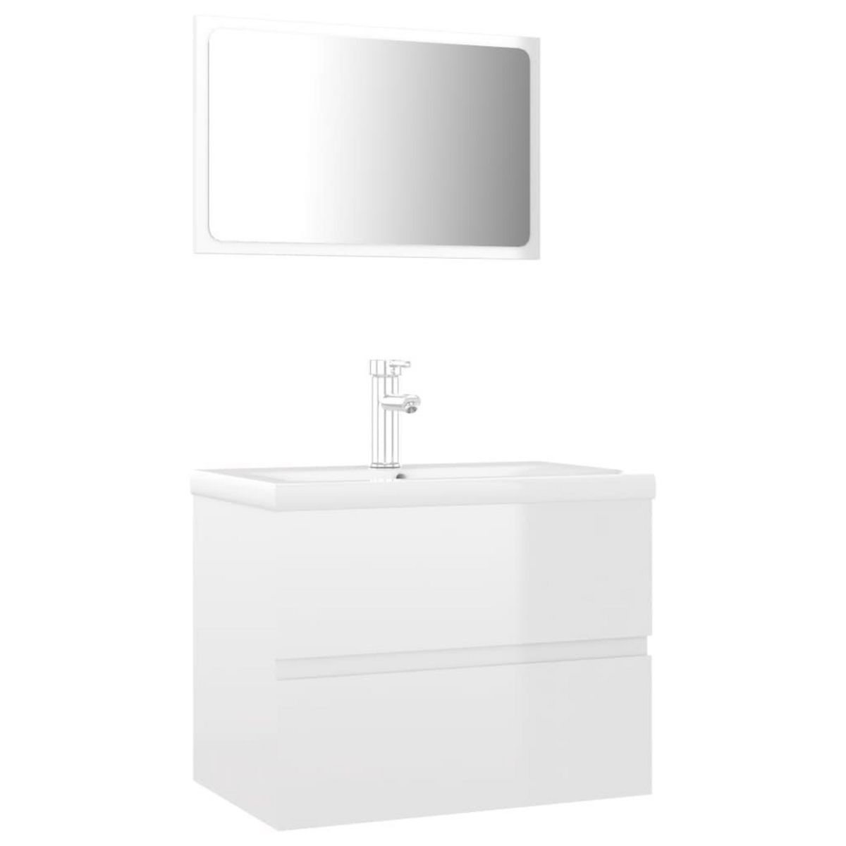 VIDAXL Meubles de salle de bain blanc brillant bois d'ingenierie
