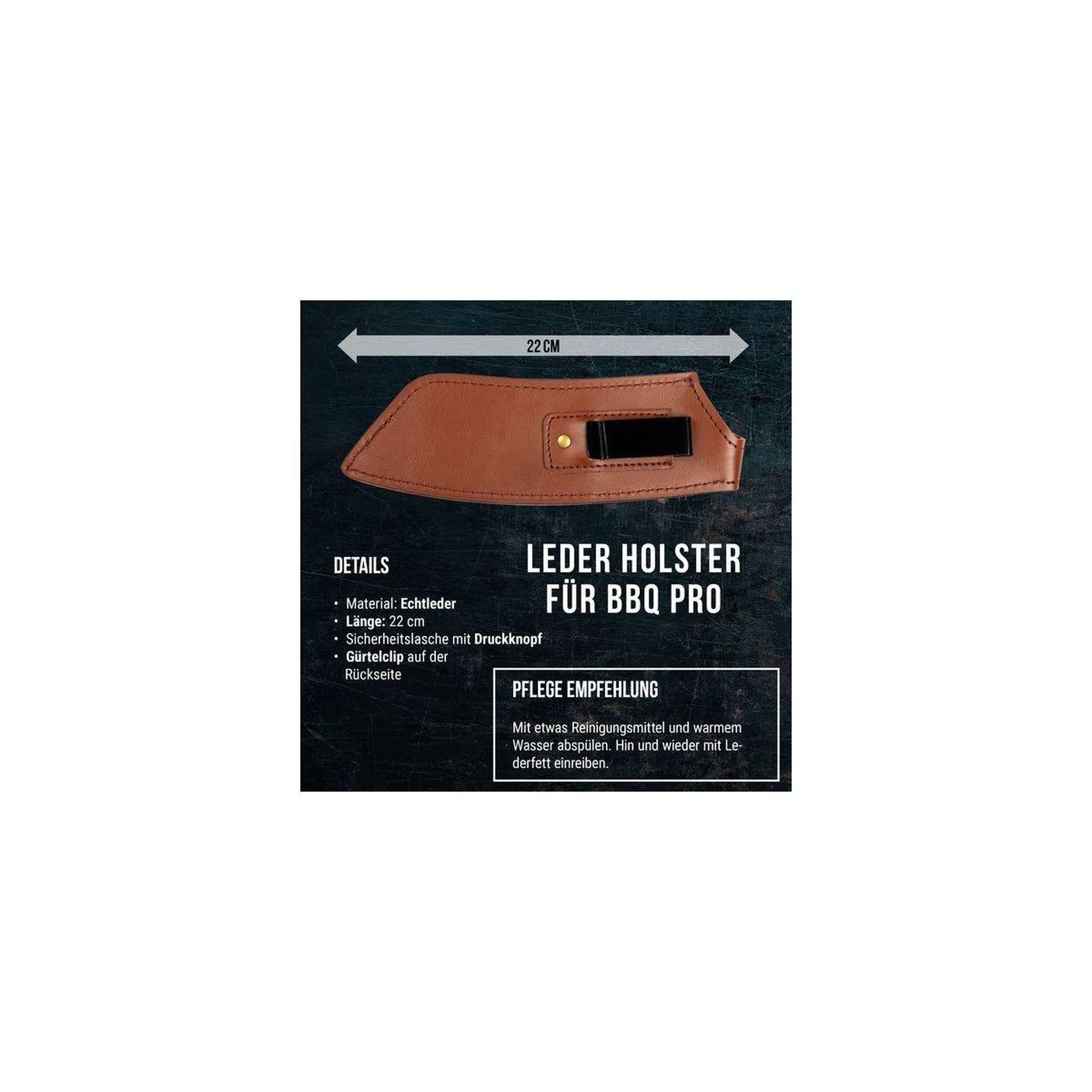Voir la diapositive 4 : STEAK CHAMP Pochette cuir pour couteau de chef BBQ pro