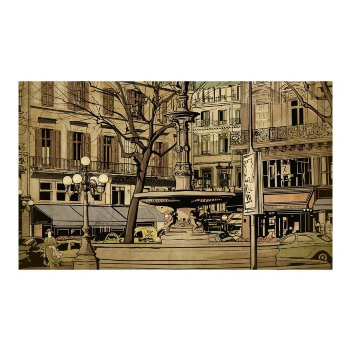 Paris Prix Papier Peint  Parisian Fountain II  450x270cm