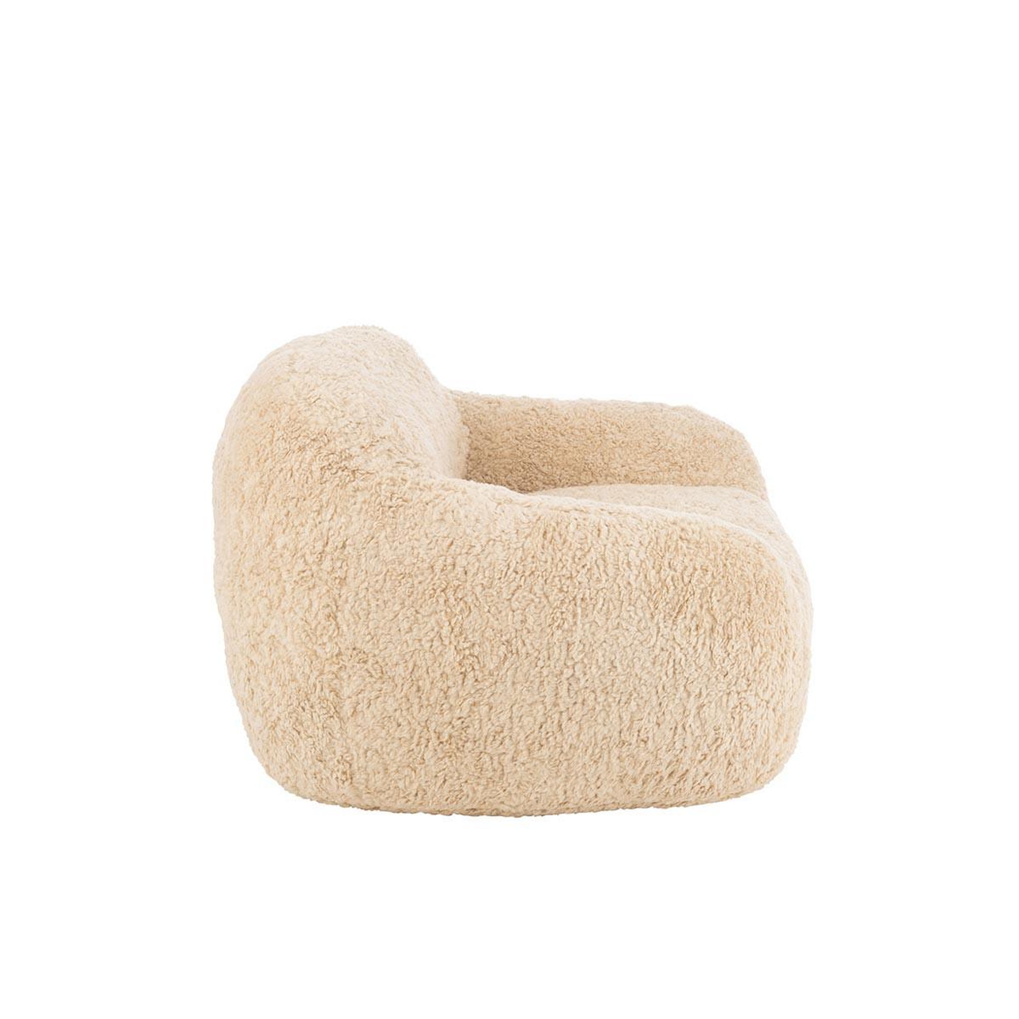 Voir la diapositive 3 : J-LINE Fauteuil en Tissu  Cutie  99cm Beige