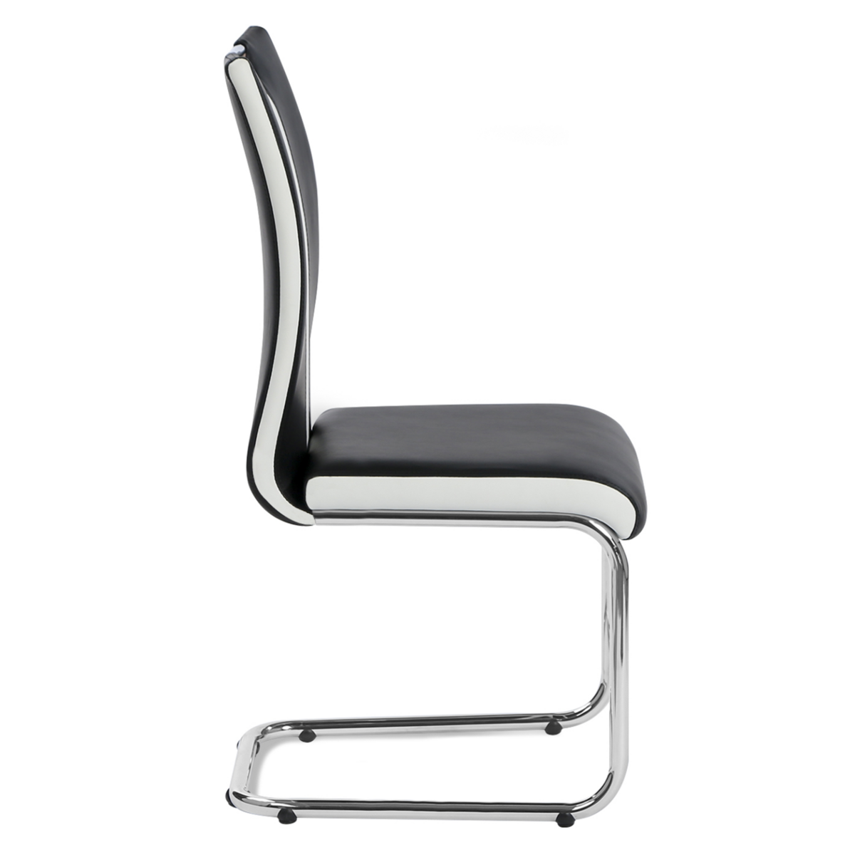 ID MARKET Lot de 4 chaises PIA noires et blanches pour salle à manger