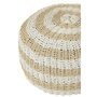 Voir la diapositive 2 : Paris Prix Pouf Rond à Rayure  Tissage  50cm Blanc & Naturel