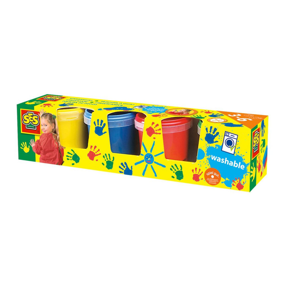 SES Creative Peinture à doigts 4 pots de 150 ml : Classique