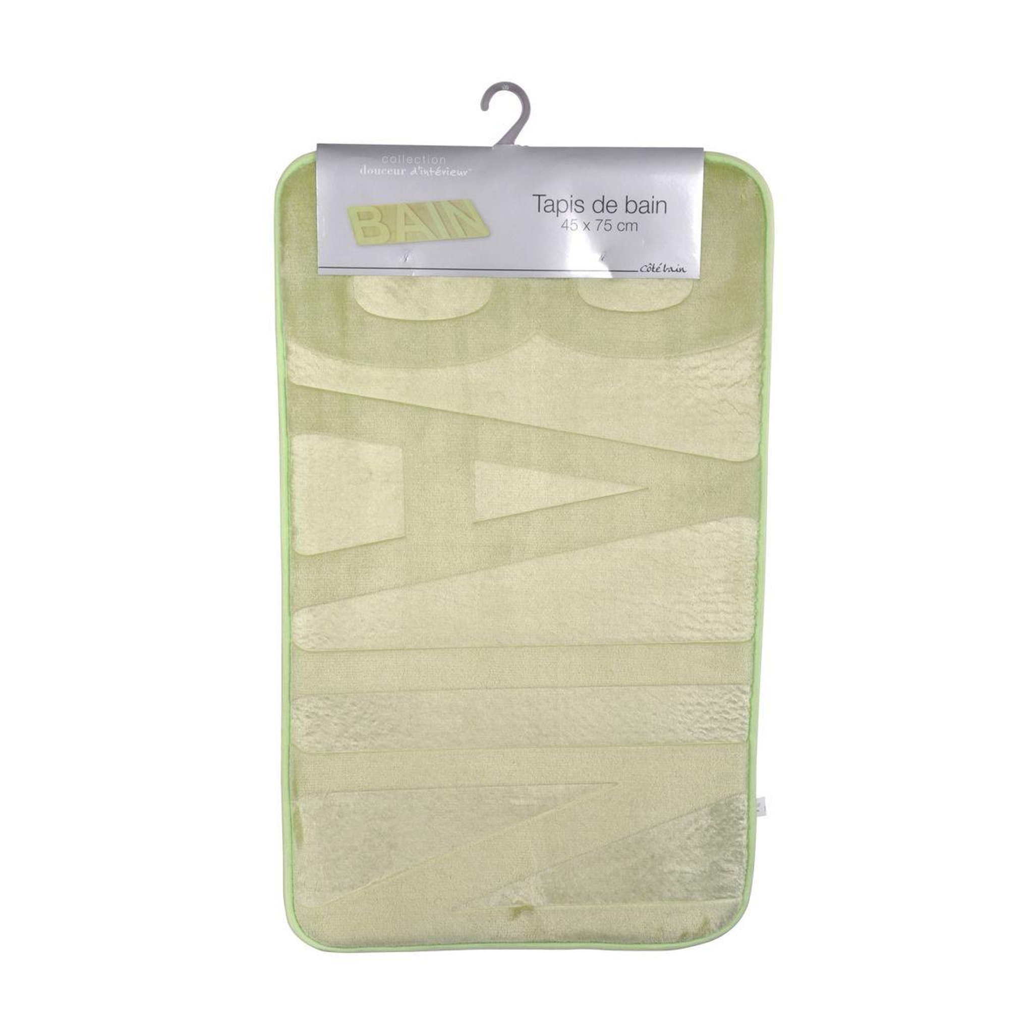 Voir la diapositive 2 : Douceur d'Intérieur Tapis de bain microfibre  relief  45x75cm vert