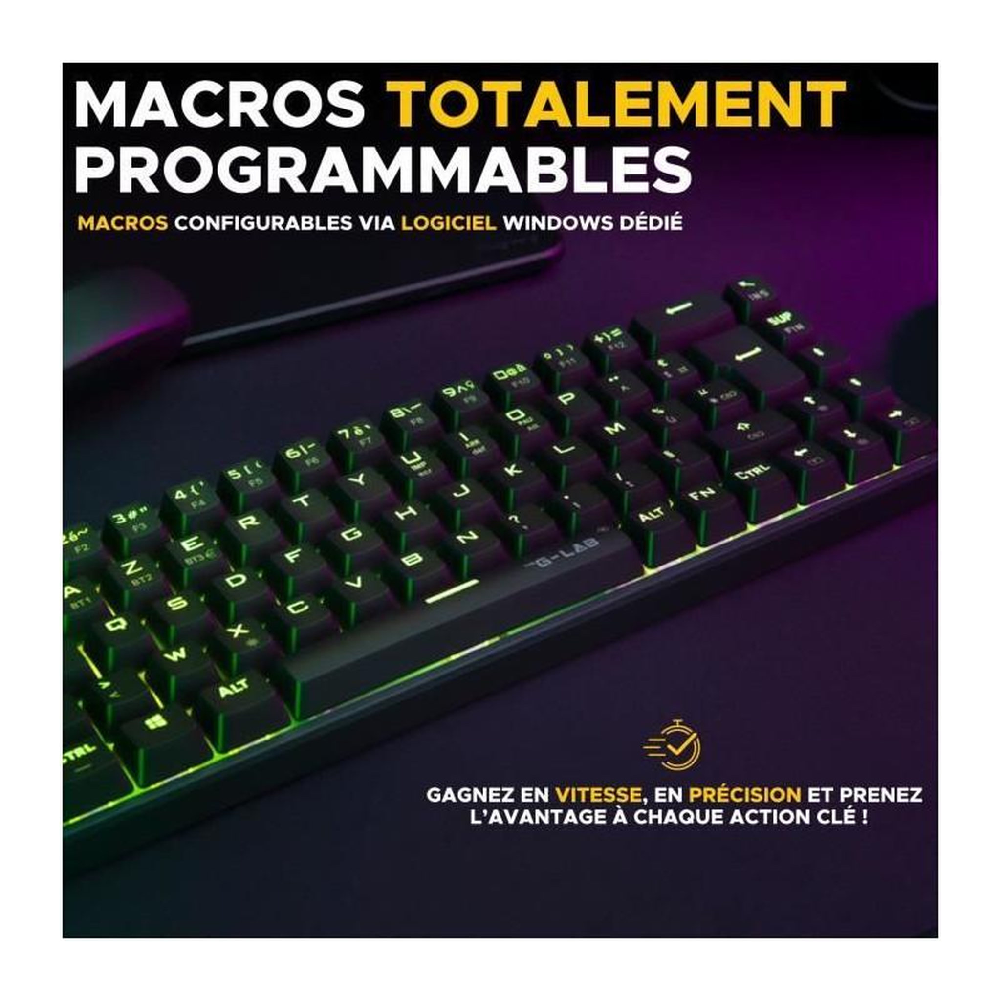 Voir la diapositive 6 : THE G-LAB Clavier gamer KEYZ titanium