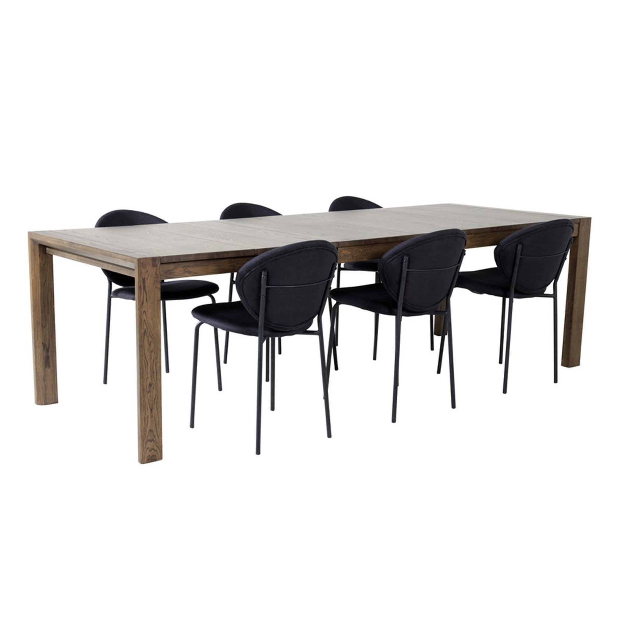 Paris Prix Ensemble Table à Manger Extensible & 6 Chaises  Slider & Vault  170-250cm Noir & Marron