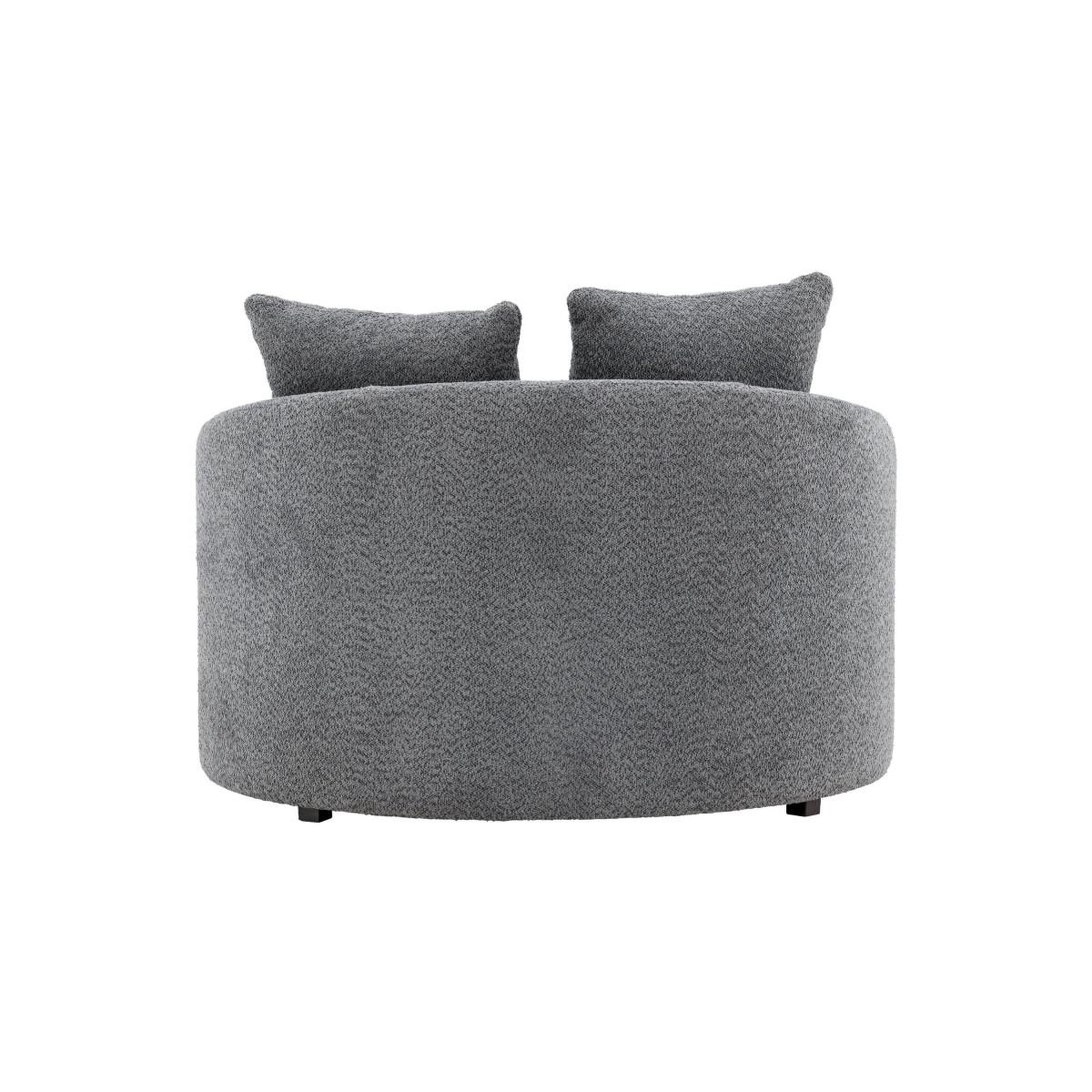 Voir la diapositive 6 : Paris Prix Fauteuil rond tissu polaire  kelso  118cm gris