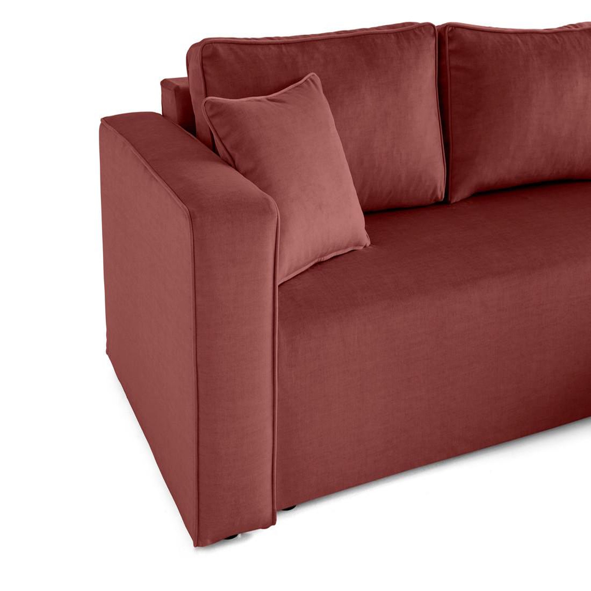 Voir la diapositive 6 : BEST MOBILIER Topaze - canapé d'angle déhoussable réversible 4 places en velours