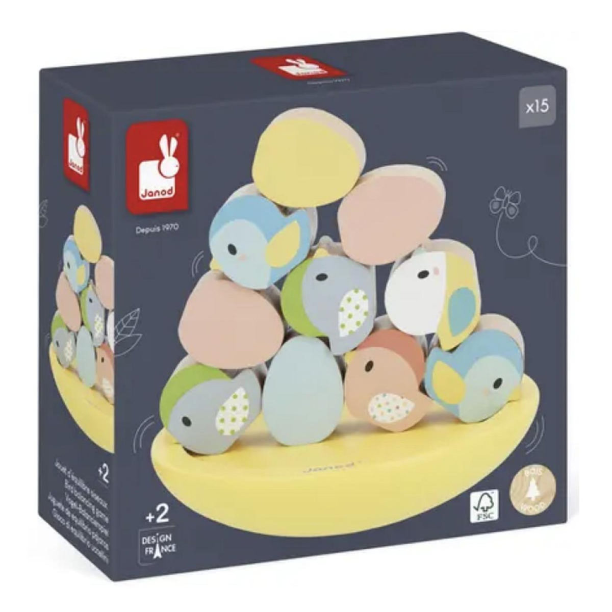 Juratoys-Janod Jeu d equilibre oiseaux - Pure