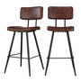 Voir la diapositive 1 : Rendez vous déco Lot de 2 chaises de bar mi-hauteur 66 cm cuir synthétique gris / noir - Texas