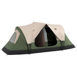 OUTSUNNY Tente de camping familiale 6-8 pers. double toit étanche 2 000 mm moustiquaire sac de tranport vert