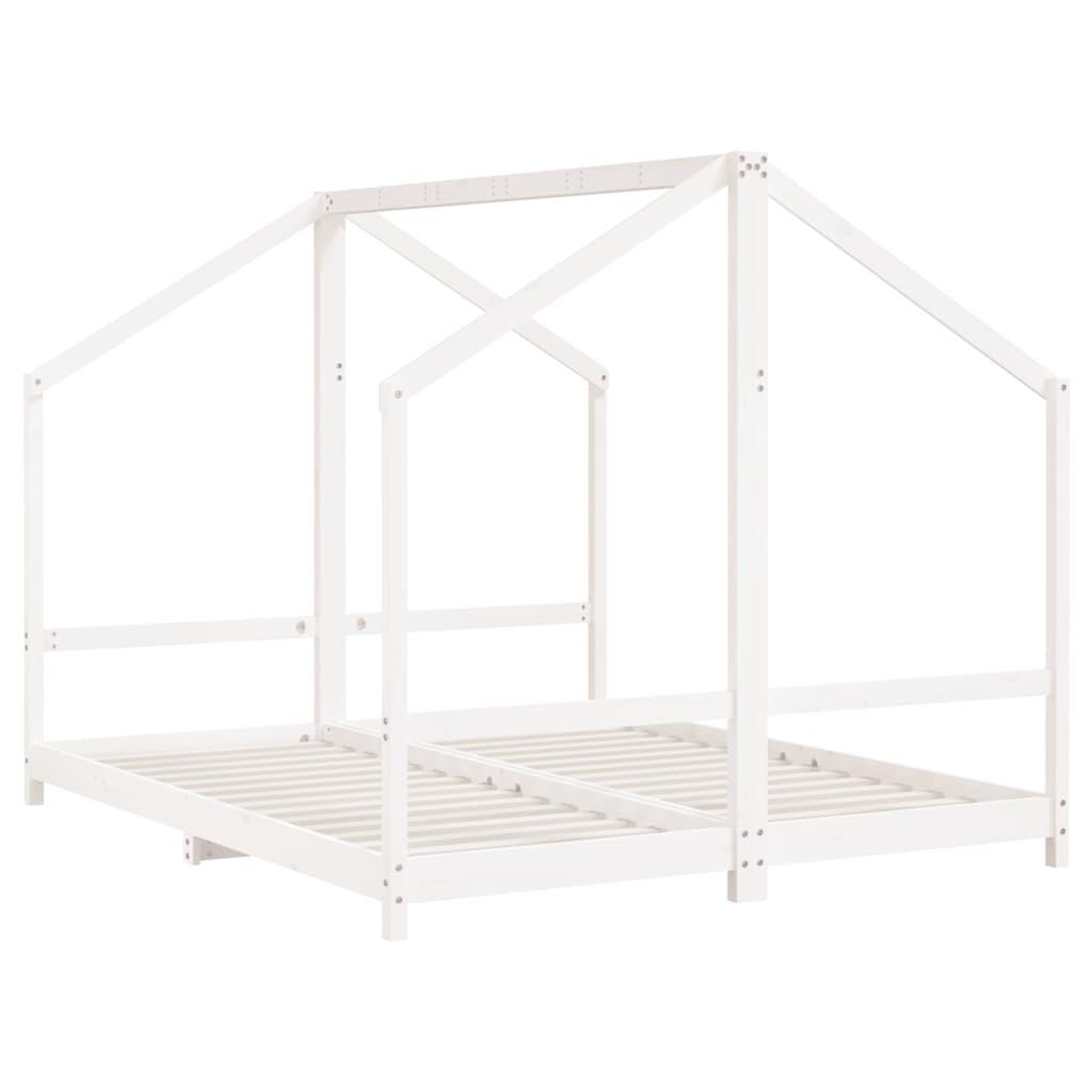 Voir la diapositive 3 : VIDAXL Cadre de lit d'enfant blanc 2x(80x200) cm bois de pin massif