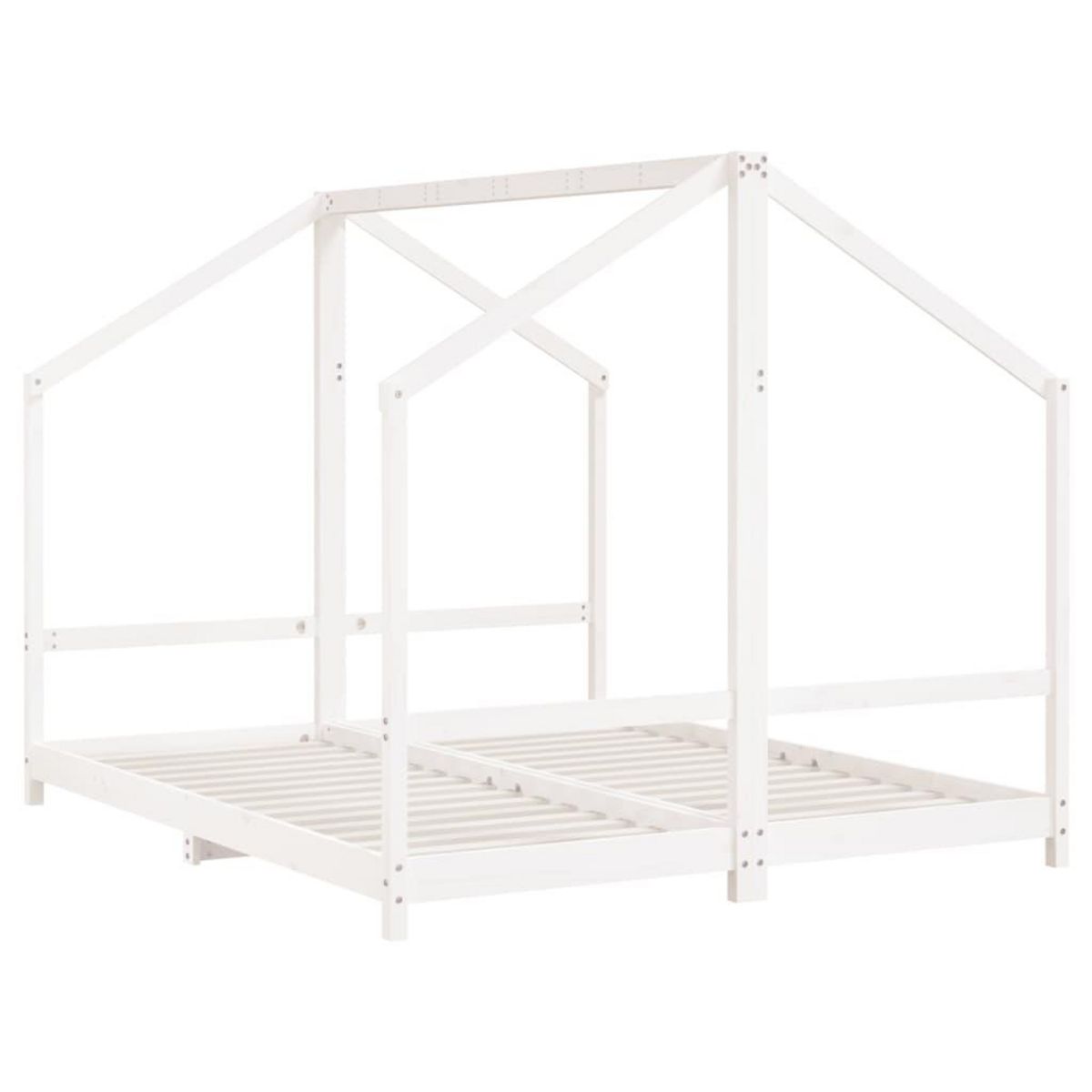 VIDAXL Cadre de lit d'enfant blanc 2x(80x200) cm bois de pin massif