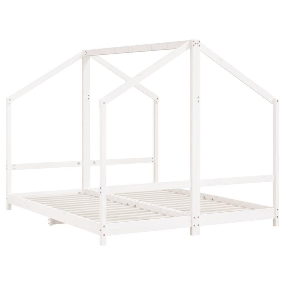 VIDAXL Cadre de lit d'enfant blanc 2x(80x200) cm bois de pin massif